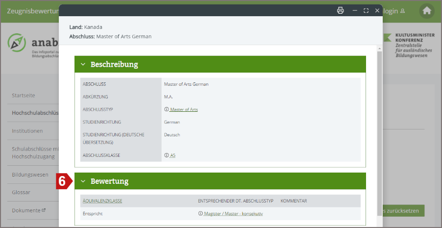 Detailanzeige Hochschulabschluss